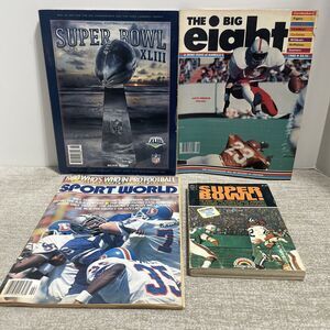 Lot of 4 Vintage NFL Football Magazines Sport World, Big Eight Super Bowl XLIII